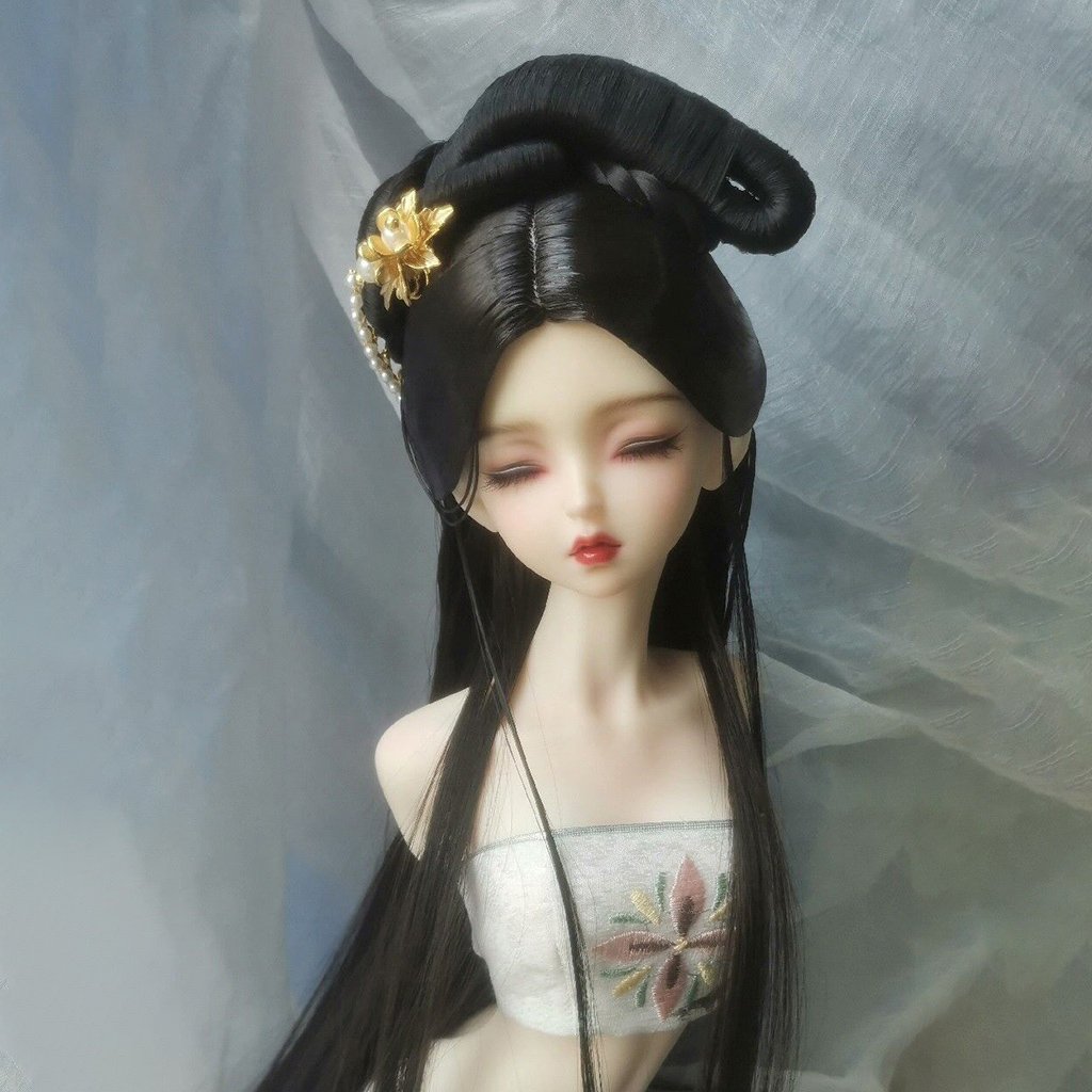 Vintage Collectible And Vintage Dolls - 1/4 1/3 BJDドールウィッグ 中国漢服 ヴィンテージロングヘア 古代衣装