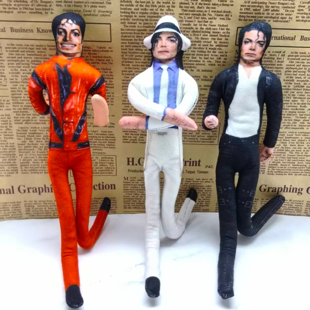 Vintage Collectible And Vintage Dolls - ヴィンテージMJマイケル・ジャクソンコスプレ小道具人形曲げられるワイヤーフレーム調整可能な姿勢ぬいぐるみフィギュア家の装飾ファンコレクションギフト