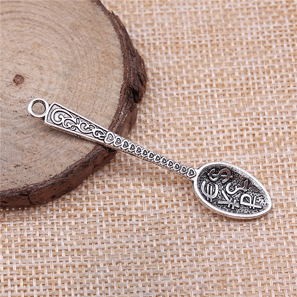 Vintage Collectible Spoons - Ifocus-ジュエリー作り用の豊富なスプーンチャーム,亜鉛合金,DIY,12x5,7mm, 0.47x2.24 