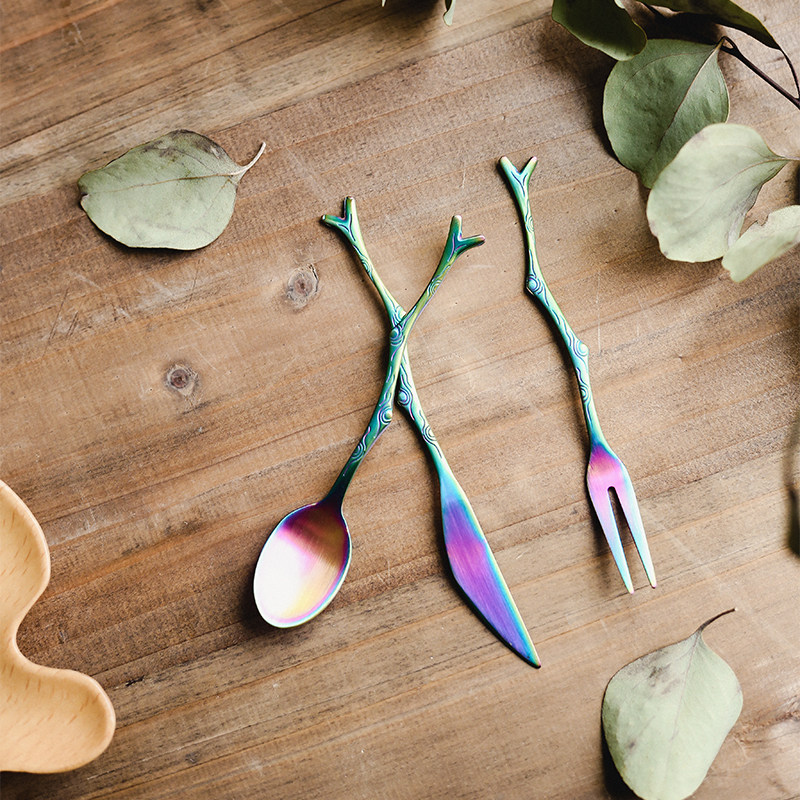 日本のクリエイティブなヴィンテージ枝型ステンレス鋼フルーツフ - Vintage Collectible Spoons のレビューと価格