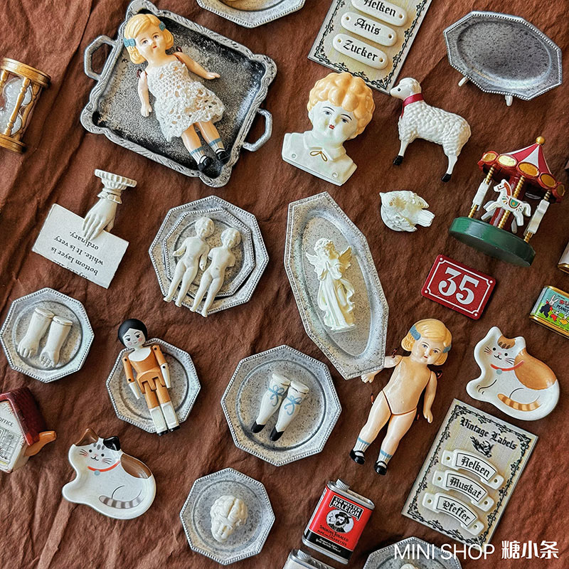 ミニチュアヴィンテージドールセット、手描きアンティークペグド - Vintage Collectible And Vintage Dolls のレビューと価格