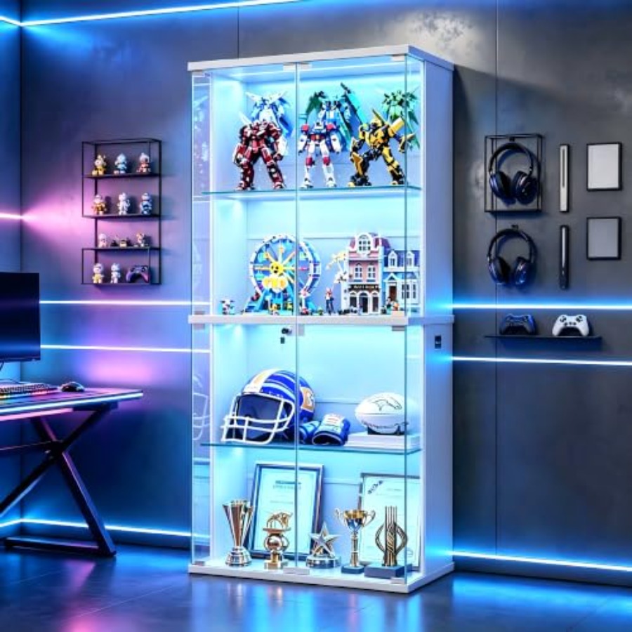66インチガラスディスプレイキャビネット（コレクション、おも - Collectible & Vintage Dolls For Halloween のレビューと価格