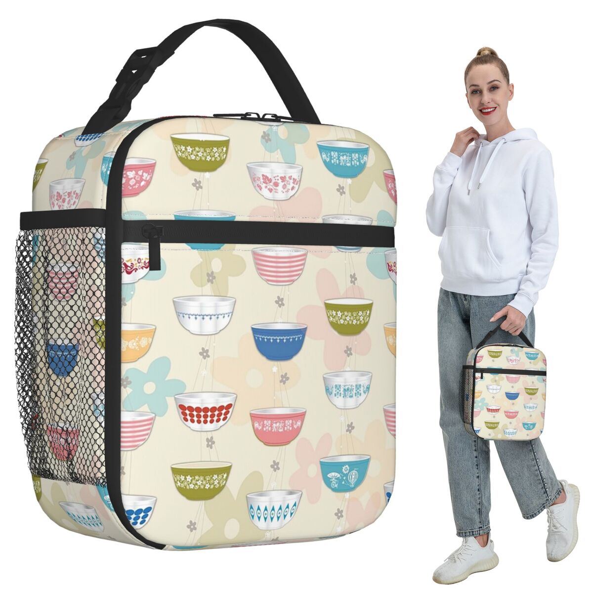 ヴィンテージパイレックスボウルコレクション断熱ランチバッグ女 - Vintage Collectible Lunch Boxes のレビューと価格