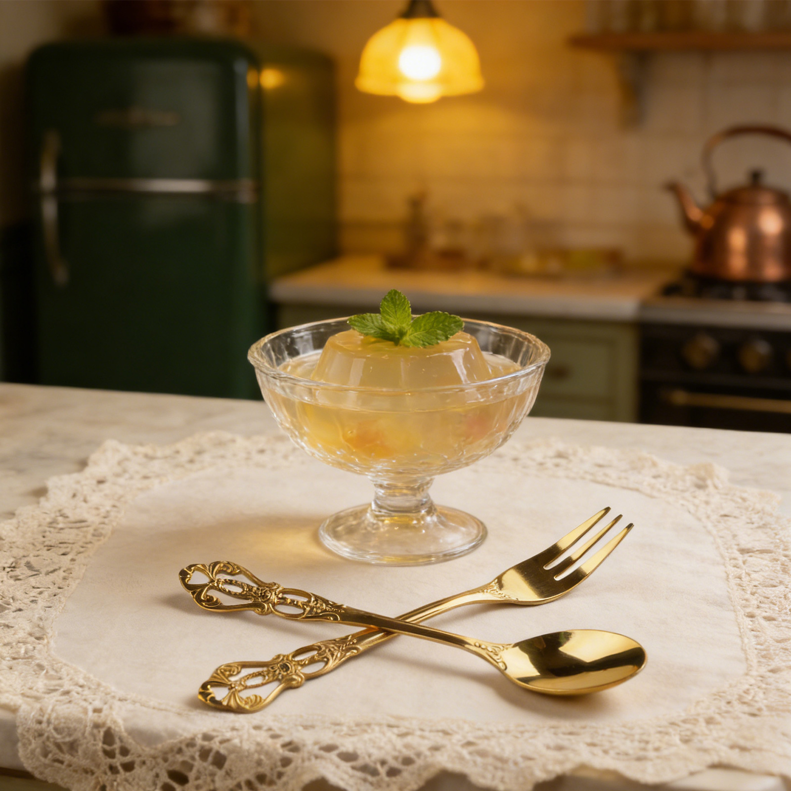 1 ペアヴィンテージゴールドスプーンフォークカトラリーセット - Vintage Collectible Spoons のレビューと価格