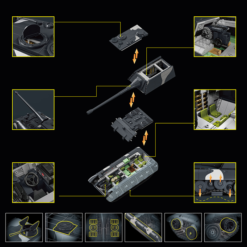 1836ピース MOC 大人向け E-100 戦車駆逐艦モデ - Vintage Collectibles Toys のレビューと価格