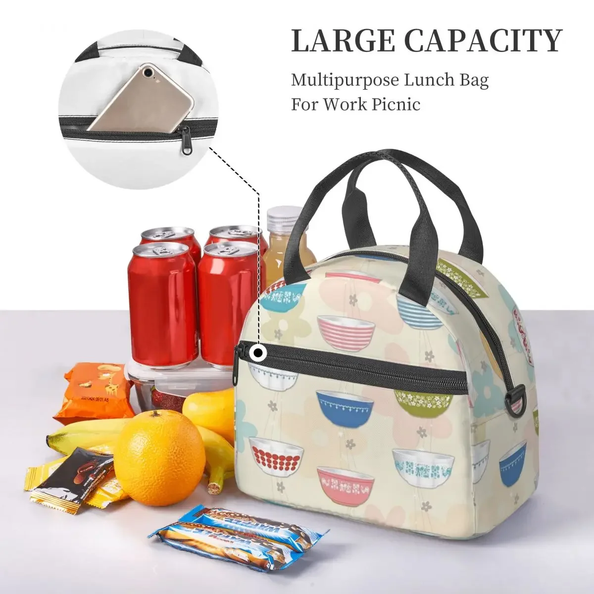 ヴィンテージパイレックスボウルコレクション女性用断熱ランチバ - Vintage Collectible Lunch Boxes のレビューと価格