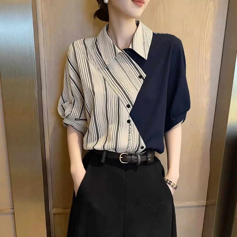 ヴィンテージ女性のブラウスパッチワーク韓国風シャツファッショ - Vintage Collectible Buttons のレビューと価格