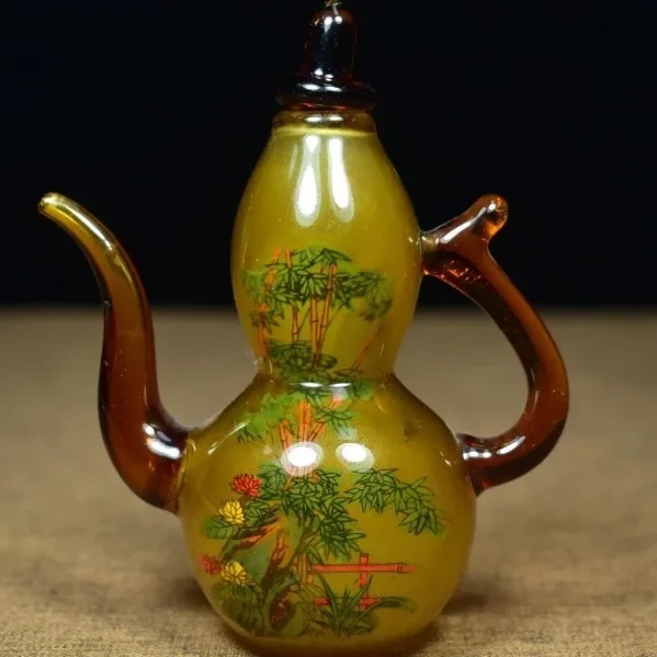 ヴィンテージ釉薬ガラス製ひょうたん型ボトル、内部壁画入り、ユ - Vintage Collectible Glassware のレビューと価格
