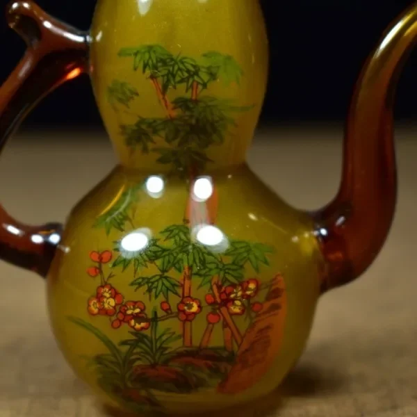 ヴィンテージ釉薬ガラス製ひょうたん型ボトル、内部壁画入り、ユ - Vintage Collectible Glassware のレビューと価格
