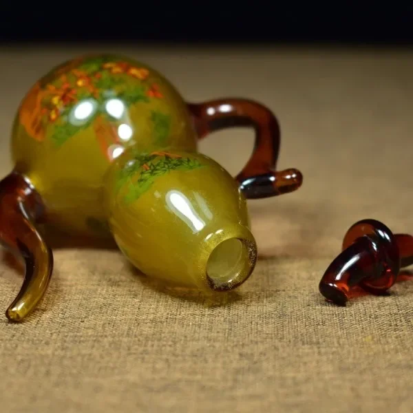 ヴィンテージ釉薬ガラス製ひょうたん型ボトル、内部壁画入り、ユ - Vintage Collectible Glassware のレビューと価格